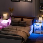 Nightstands Set Of 2 With Charging Station And Drawer  End Table Bedside Tabl   