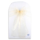 20 Pcs Organza Chair Cover Bow Sash 108 x8  - Gold - Wedding Party Banquet Ks