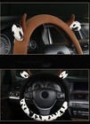 Cow Plush Car Steering Wheel Cover Universal Fit 15in Non-slip Cute Cow Black