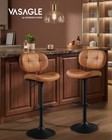 Bar Stools Set Of 2 Height Adjustable Swivel Back Caramel Brown Vasagle Kitchen