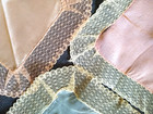 Antique Vintage Lot Of 3 Lace Edged Silk Hankies crepe chiffon
