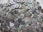 Antique Vintage Sewing Buttons Lot - 210 Smoky Mother Of Pearl Mop 1 2  4-hole