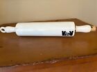 Atq Halls Tavern Silhouette Stoneware  Ironstone Like Rolling Pin Crazed Stained