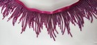 Fuchsia Beaded Fringe Trim     9 Yards  3    Width  Glass Beads  Used