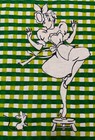 Vtg  Unused Startex Towel Maid Sweeping Tag Made In Usa W embroidery