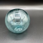 Japanese Glass Fishing Float Ukidama Buoy Ball Vtg Bindama Clear Light Blue