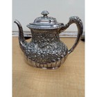 Simpson Hall Miller   Co Quadruple Plate Silverplate Floral Repousse Teapot 199