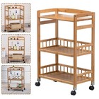 3 Tier Kitchen Serving Cart Bar Food Storage Organizer Rack Home Bamboo Trolley