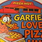 Vintage Pizza Hut Porcelain Sign - Garfield 1978 Restaurant Advertising Cat Sign