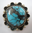 High Grade Navajo Morenci Turquoise With Pyrite Sterling Silver Brooch 1 5 dia