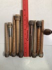 Bobbins Spools Wood Industrial Style 3 -10  Spindles Vtg Wooden Quills Lot-10 