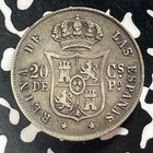 1868 Spanish Philippines 20 Centavos Lot t4661 Silver  Nice 