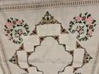 Vintage Embroidered Rectangle 37 X 20 Detailed  Cream Lace Table Runner
