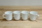 Set Of Four Corelle Corning White Swirl Enhancements Ribbed Mug Coffee Tea Cup