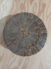 Antique Woven Wicker Sewing Or Storage Basket With Lid