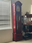 Daniel Dakota Standing Cherry Wood Grandfather Clock With Gold Inlay