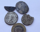 Lot Of Four   4   Uncleaned Ancient Roman Silver Coins 