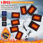 1-8pcs 3 Levels Electric Cloth Heater Usb Heating Pads Outdoor Thermal Winter He
