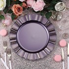 6 Purple Gold 13  Round Scalloped Trim Charger Plates Wedding Party Decorations