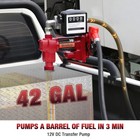 12v 20gpm Fuel Transfer Pump Diesel Gas Gasoline Kerosene With Mechanical Meter