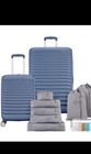 American Tourister 10-piece Hardside Expandable Spinner Luggage Set Blue suitcas
