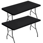 6 Ft Plastic Folding Table Cloth For Indoor outdoor Dining   Partiesf