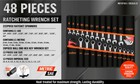 48pcs Ratchet Spanner   Hex Wrench Set Ball End Allen Key Sae Metric Carry Pouch