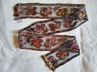 Antique 1900s 1920s Beadwork  Silk Embroidered Net Lace Dress Trim 26   flapper