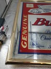 Budweiser Lager Beer Genuine Bar Mirror Sign Framed Anheuser-busch Advertising