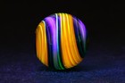 Glass Art Marbles Swirl Spiral Orange Purple Blue Black Collectible