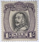Travelstamps  1936 Cook Islands Sc  97  14 Perf- 1sh - Kgv - Mlh   Mint Og Lh
