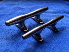 Lot Of 2 Vintage Chrome Boat Cleats - 6 5  - Sailing Boating Rigging