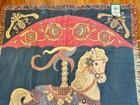 Nwt Vintage Carousel Horse Jacquard Woven Tapestry Throw Blanket 46 x67 