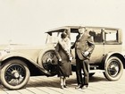 1920s Luxury Automobile Portrait Elegant Couple Boardwalk Rare Vintage Photo