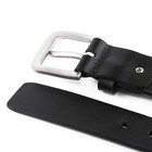 Genuine Full Grain Leather Belt Silver Buckle Black Dress Belt For Men