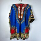 Dashiki Unisex Multicolor Shirt African Hippie Vintage Tribal Boho Top Blouse