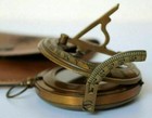 Compass Nautical Brass Sundial Pocket Compass With Leather Case Vintage Gift 