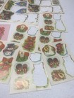 100  Lot 1vintage Christmas Gummed Stickers Seals Ephemera 50s 60s Santa Angel