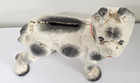 Vintage Cast Iron Boston Terrier Bulldog Dog Still Coin Bank Red Collar