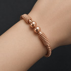 Double Twisted Pure Copper Bracelet With Beads  Sacred Geometry   Tensor Rings