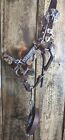 Miniature Horse Show Halter - Silver W black Inlay - Matching Lead Shank