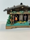 Vtg German Wood Weather House Station Thermometer Chalet Bambi Backward Figures