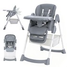 Baby High Chair  Foldable   Portable With 7-seat Height  Removable Tray   Pu