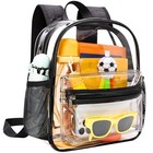 Clear Backpack For Stadium Events  12x11x6 Inches Stadium Approved   Black