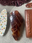 Lot Of 10 Vintage French Barrette Hair Clip Lucite Beaded Leather Art Nouveau