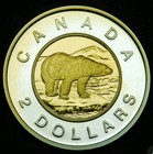 2003 Canada Canadian  2 Toonie Silver Proof Coin 24k Gold Inlay 8 17g   0 263 Oz
