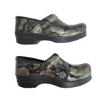 Dansko Clog Nursing Shoe Sz 38 Us 7 5    8 Floral Black Patent Leather Slip-on