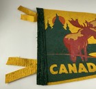 Vintage Fundy National Park Canada Felt Pennant Moose 1940s Travel Souvenir