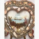 Antique Victorian Sailor   s Valentine With Shells - Handmade Very Unique Find 