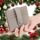 Genuine Leather Wallet Women Small Slim Bifold Compact Credit Card Holder Purse